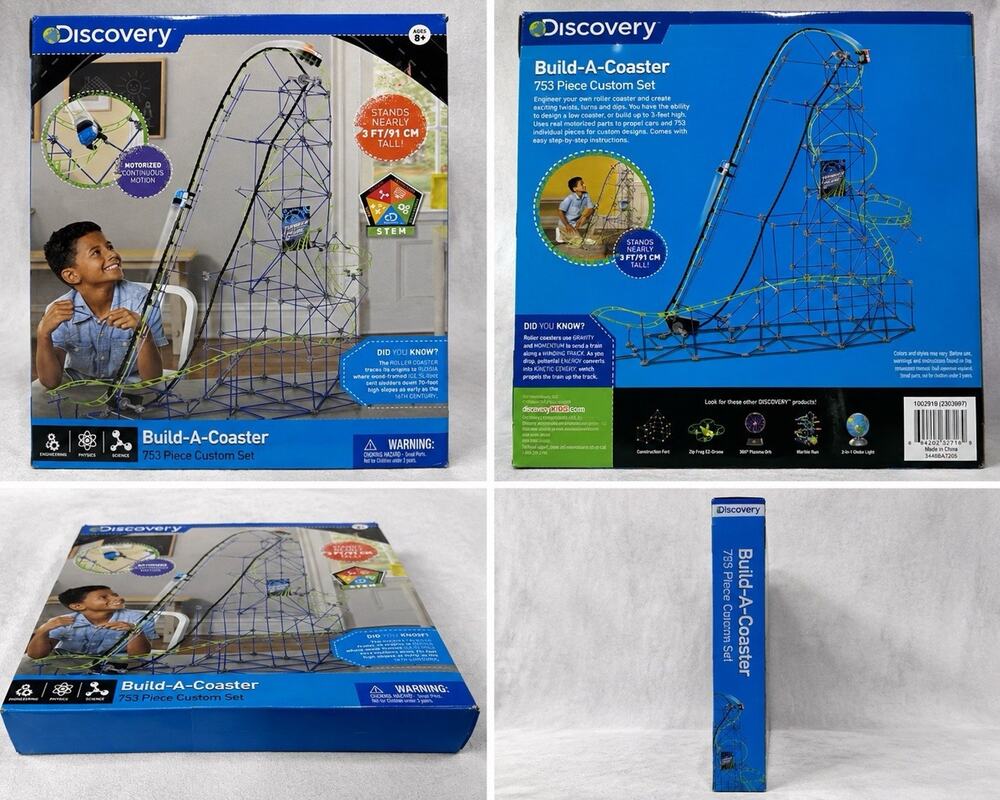 Discovery Build-A-Coaster 753 Piece STEM Roller Coaster Set NEW Sealed NIB